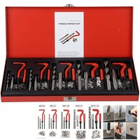 131PCS Thread Repair Kit HSS Drill Helicoil Metric Set Heli Coil Tap Insert Case