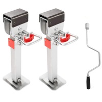 OZNALA 2PCS 470mm Corner Legs Drop Down W/Handle Steel Base 1200LBS Caravan Stabilizer