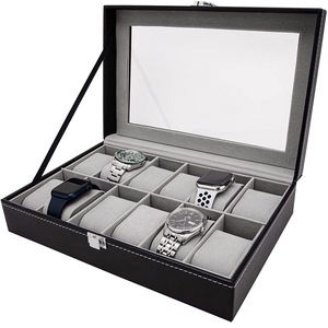 OZNALA 12 Grids Leather Watch Jewelry Display Storage Holder Case Box Organizer Gift