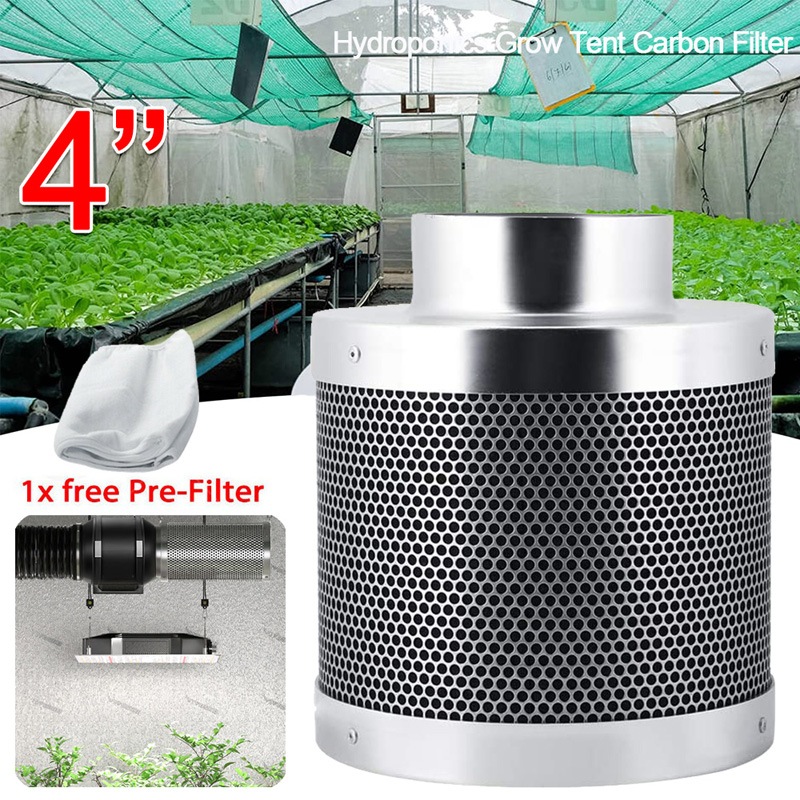 Buy BJWD 4 inch Inline Tube Fan Carbon Filter Odor Control for Fan Grow