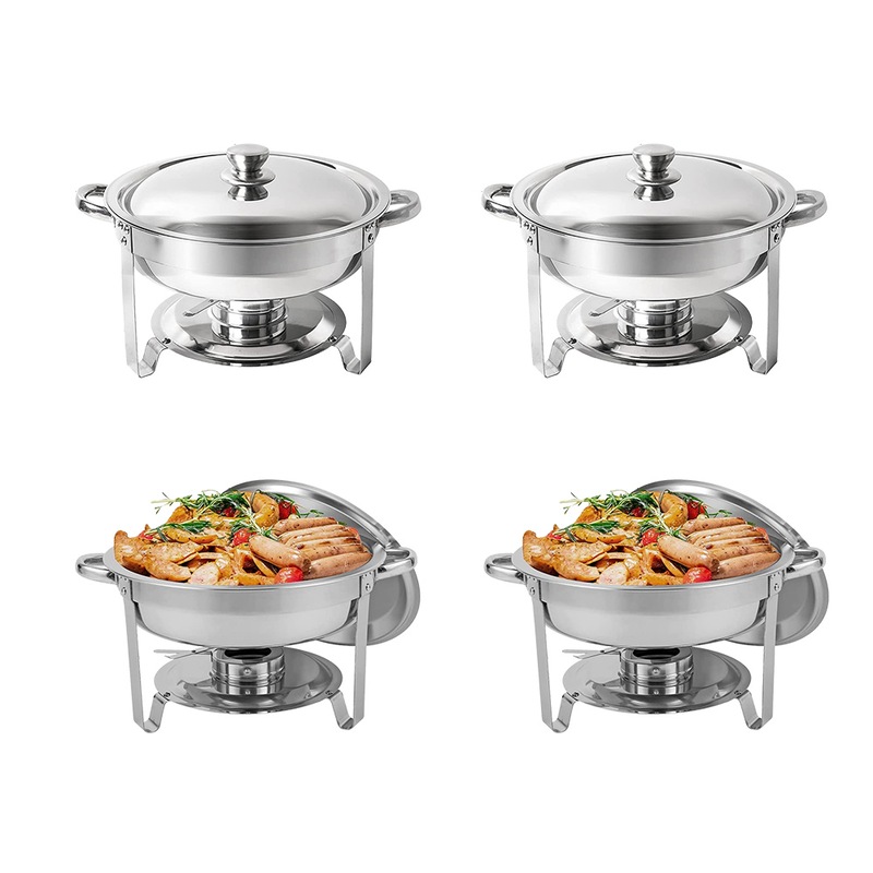Amhier 5 Qt Chafing Dish Buffet Set with Visible Glass Lid and Holder, Stainless Steel Round Safers and Buffet Warmers Sets with Food and Water Trays for Catering, Parties and Weddings, Gold Amhier 5 Qt Chafing Dish Buffet Set with Visible Glass Lid and Holder, Stainless Steel Round Safers and Buffet Warmers Sets with Food and Water Trays for Catering, Parties and Weddings, Gold