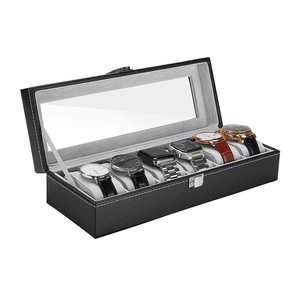 OZNALA 6 Grids Leather Watch Jewelry Display Storage Holder Case Box Organizer Gift