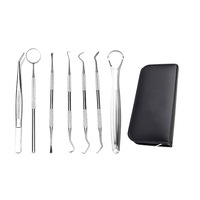 OZNALA 8PCS Double Hook Probe Stainless Steel Dental Tools Dentist Teeth Hygiene Picks