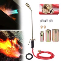 Gas Torch Blow Torch Camping Gun BBQ Flame Maker Burner Barbeque Tool w/3 Nozzle