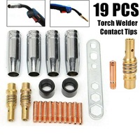 OZNALA 19Pcs MB-15AK MIG/MAG M6 Welding Torch Welder Contact Tips Holder Gas Nozzle AU