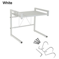 OZNALA 2 Tier Microwave Oven Shelf Rack Kitchen Organiser Stand Holder Storage Cabinet(White)