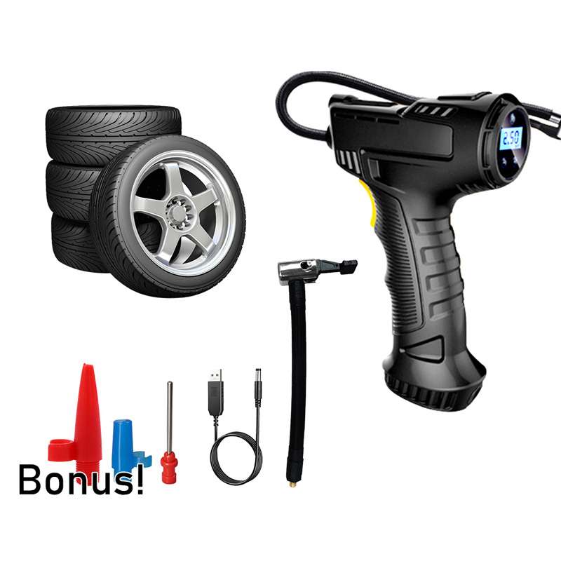 OZNALA LCD Digital Handheld Automatic Cordless Tyre Inflator Air Car Compressor Pump