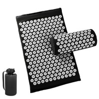 OZNALA Yoga Massage Acupressure Mat Sit Lying Mats Pain Stress Soreness Relax AU Black