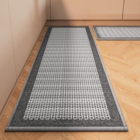 Kitchen Rugs and Mats Non Skid Washable Absorbent Kitchen Runner Rugs Sets of 2 Comfort Weave Kitchen Floor Mats for in Front of Sink Kitchen Hallway Laundry Room, Grey