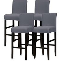 Reusable Pub Counter Stool Chair Covers Set of 2/4/6/8, Grey