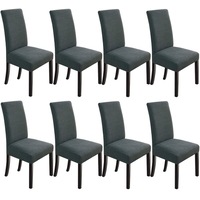 Stretch Jacquard Dining Chair Covers Set of 2/4/6/8, grey