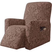 Stretch Rocking Recliner Silpcover with Side Pocket, Brown