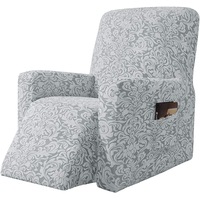 Stretch Rocking Recliner Silpcover with Side Pocket, Light Smoky Gray