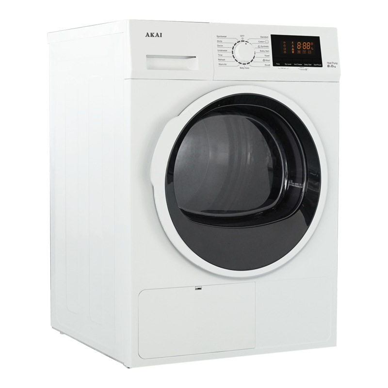 Buy AKAI 8kg White Heat Pump Dryer with WIFI AK-HPD8S - MyDeal