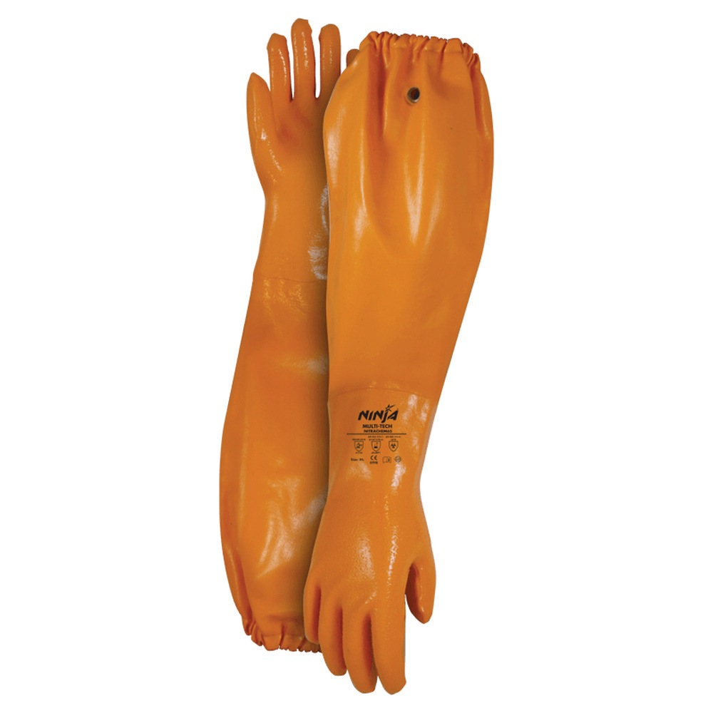3 Pairs x NINJA Nitrachem65 Nitrile Coated Chemical Protection Gloves Australia