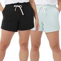 32 DEGREES Women's 2 Pack Ultra Soft Shorts - Black & Soothing Sea