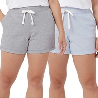 32 DEGREES Women's 2 Pack Ultra Soft Shorts - Heather Gray and Powder Blue