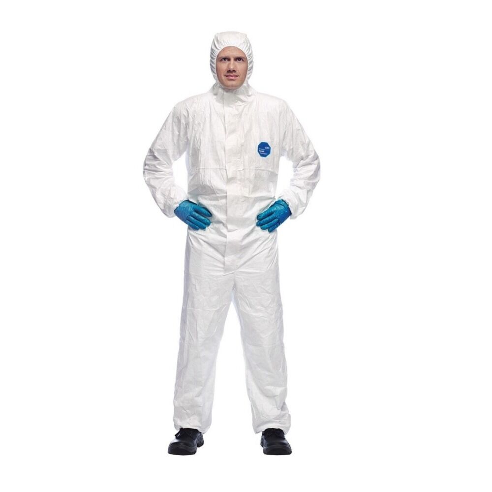 5 x DUPONT Tyvek Elasticated Wrist, Ankle & Hood Disposable Coverall with Zipper Australia