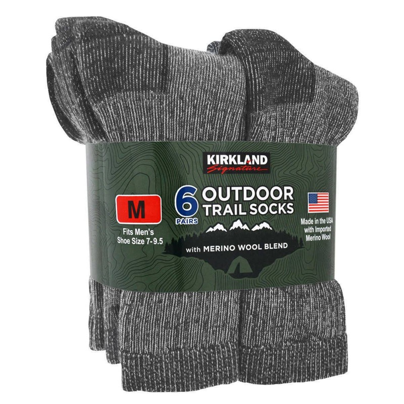 Buy Kirkland Signature Men's Outdoor Trail Socks with Merino Wool Blend