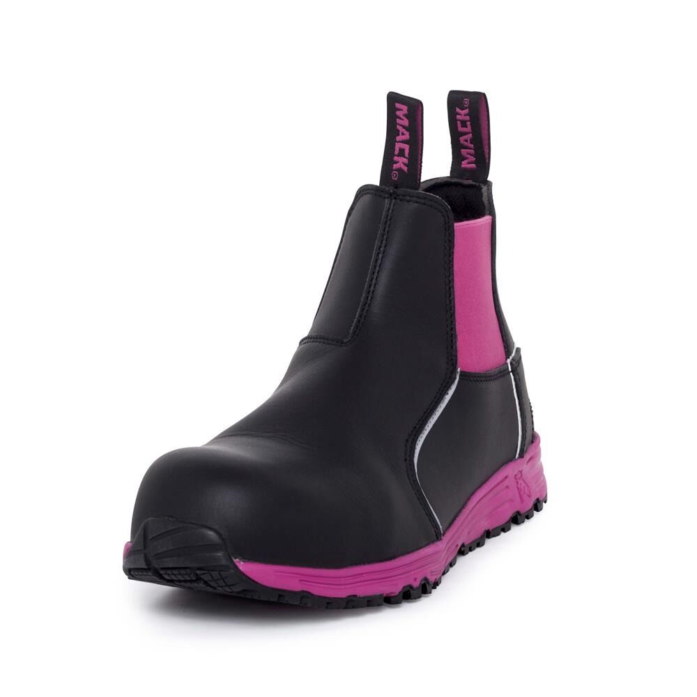 MACK Women's Fuel Slip On Safety Boots  Black Pink