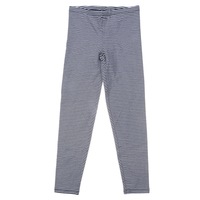  TUFF Girl's Stretch Cotton Full - length Leggings - Black & White Stripes 