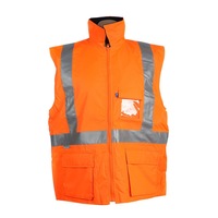 WS WORKWEAR Men's Hi-Vis Boston Safety Vest with Reflective Tape - Orange