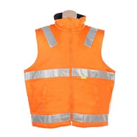 WS WORKWEAR Men's Cotton Padded Vest with Reflective Tape - Orange