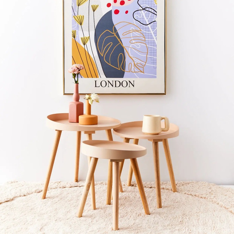 Buy Blush Side Tables Set 3 MyDeal