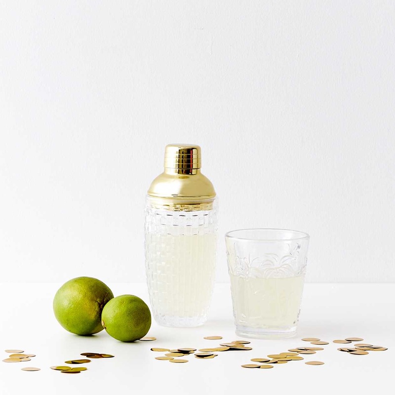 Buy Glass and Gold Cocktail Shaker MyDeal