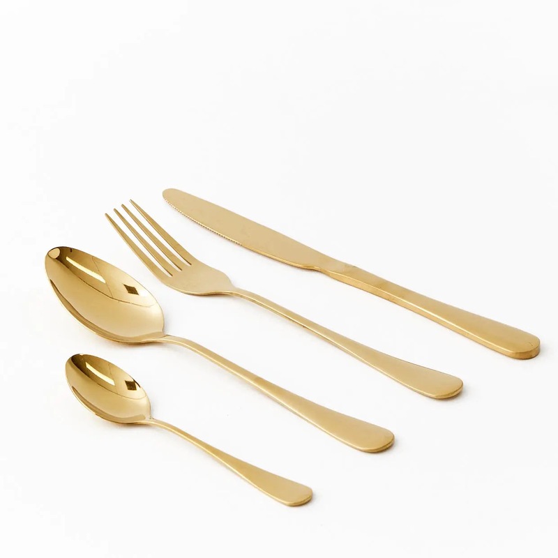 Buy Gold Coloured 4 Piece Cutlery Set - MyDeal