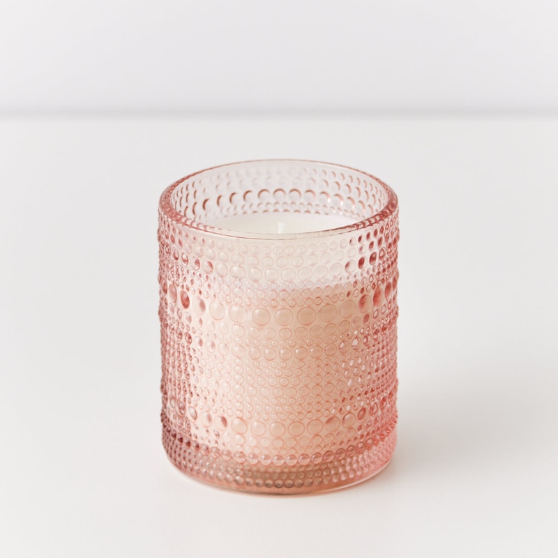 Buy Pink Scented Glass Candle 10cm - MyDeal