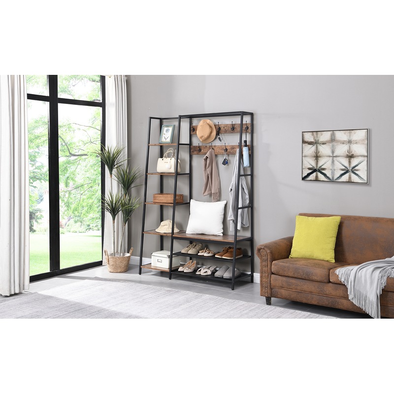 Buy HOMFURN Hall Tree with Storage Bench, 5in1 Entryway Shelf with