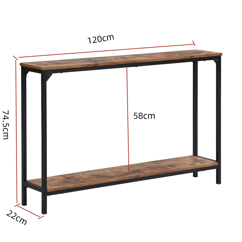 Buy HOMFURN Industrial Narrow Console Table, Skinny Entryway Sofa Table