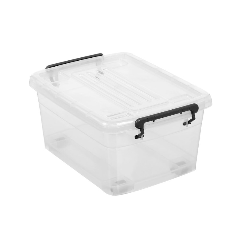 Buy 10 x CLEAR PLASTIC STORAGE BOX STACKABLE 15L - Heavy Duty Bin Tubs ...