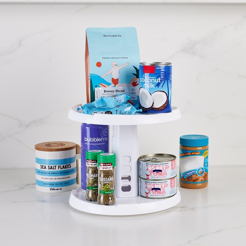 Buy 12 x ADJUSTABLE 2 TIER TURNTABLES 25CM Kitchen Pantry Storage