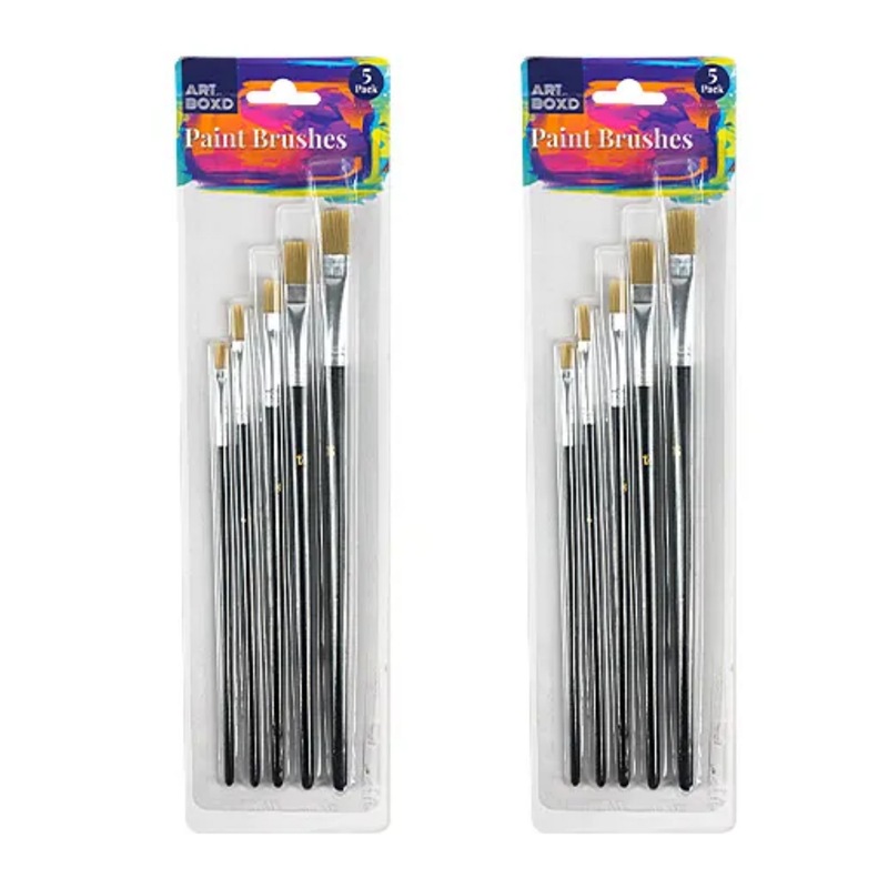 Buy 12 x ARTIST PAINT BRUSH SET 5pc Round Pointed Tip Paintbrushes