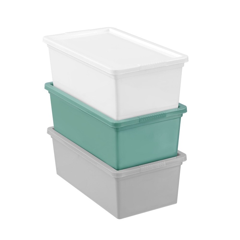 Buy 12 x ESSENTIALS STORAGE BOX w/ LID 6L Home Stackable Container Tub