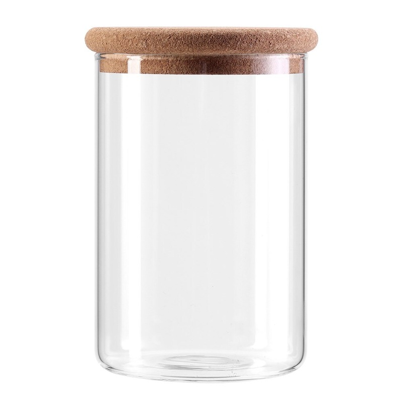 Buy 12 x GLASS JAR WITH CORK LID 1L Kitchen Canister Jars Food