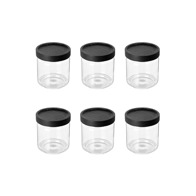 Buy 12 x GLASS JARS w/ BLACK WOODEN LID 500mL Kitchen Food Canisters
