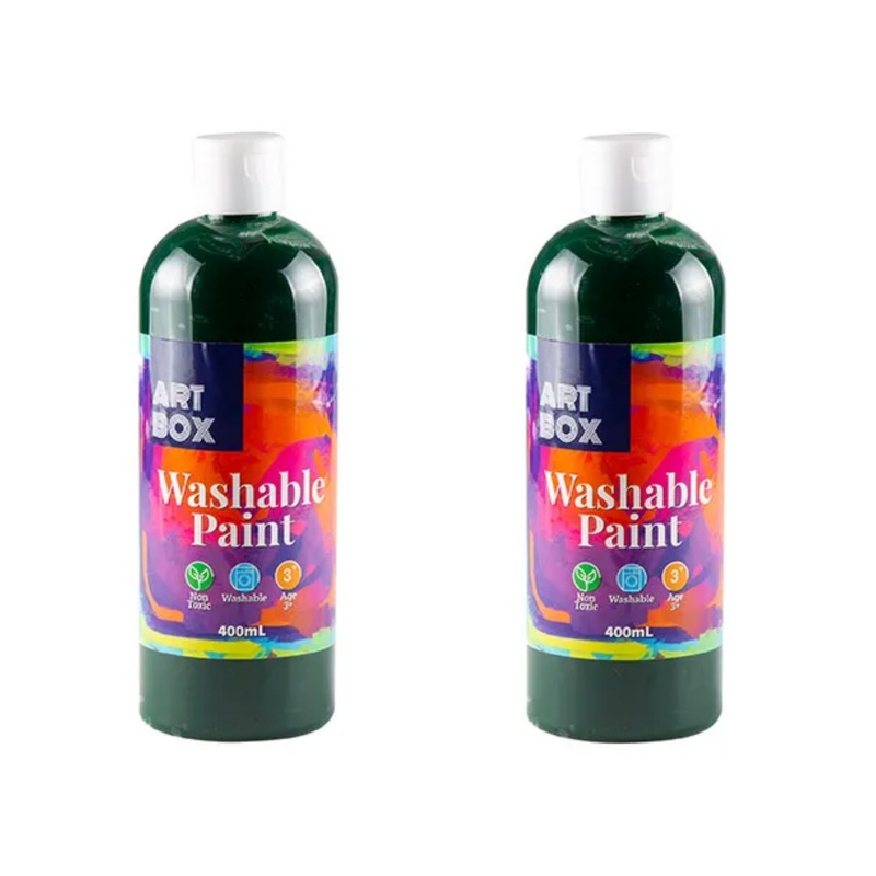 Buy 12 x GREEN WASHABLE PAINT 400mL Non Toxic Kids Paint Art Craft