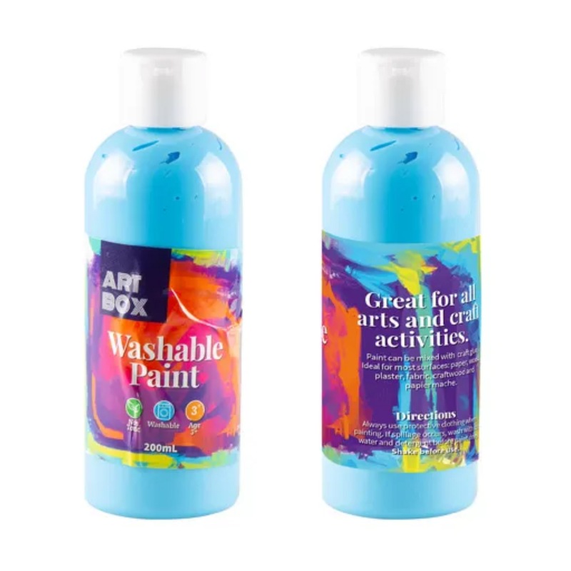 Buy 12 x LIGHT BLUE WASHABLE PAINT 200mL Non Toxic Kids Paint Art