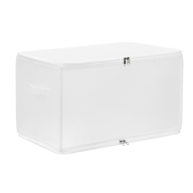 Buy 12 x WHITE FOLDAWAY FABRIC STORAGE BOXES 47L Clothes Container