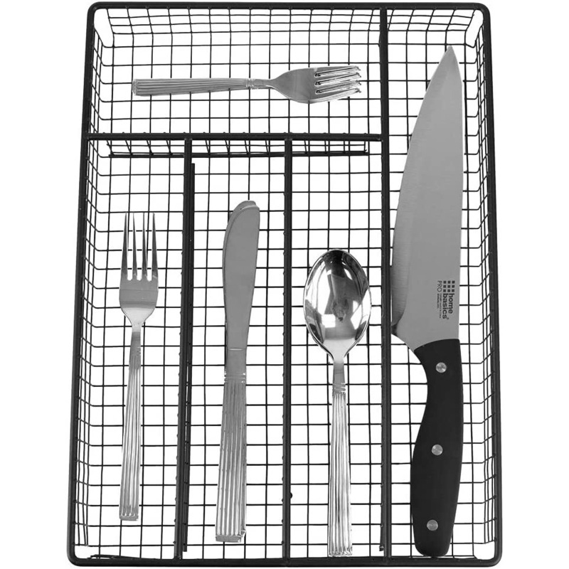 Buy 12 x WIRE CUTLERY ORGANISER 5 SECTION 36x26x5cm Utensil Organiser