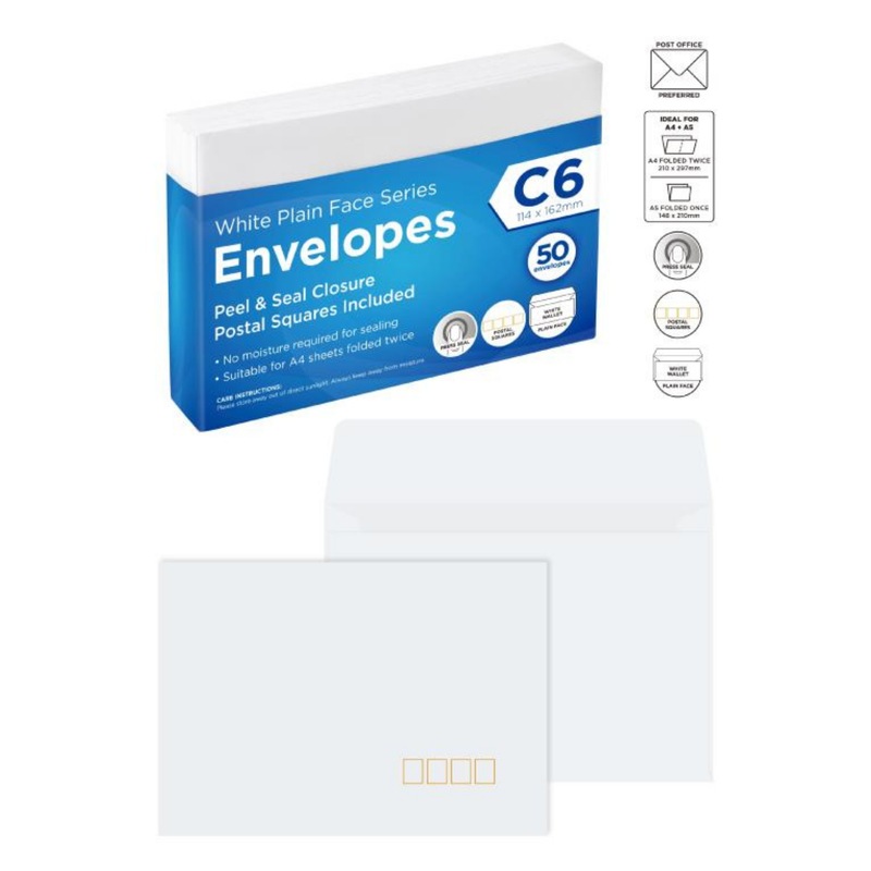 Buy 1200 x SELF SEAL ENVELOPES 162x114mm C6 Windowless Design White