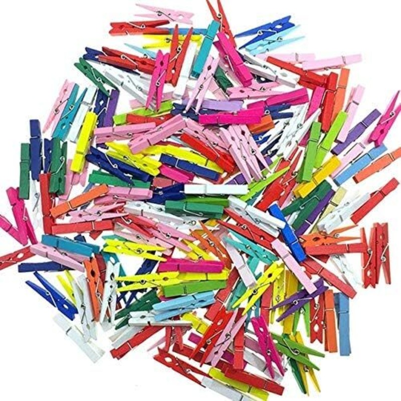 Buy 12000 x MINI CRAFT PEGS Coloured Wooden Clothes Pins Wood Craft