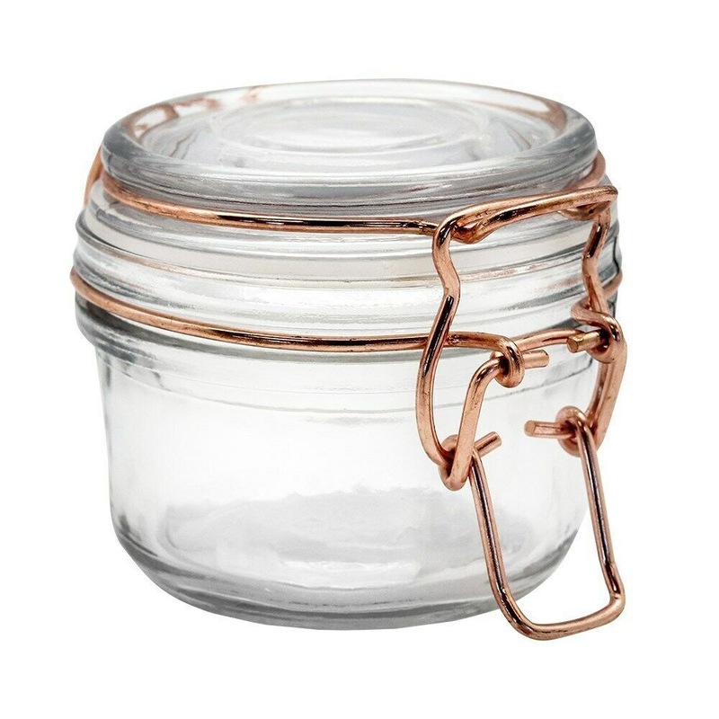 Buy 18 x SMALL GLASS JARS ROSE GOLD CLIP LID 125mL Spice Jam Jar