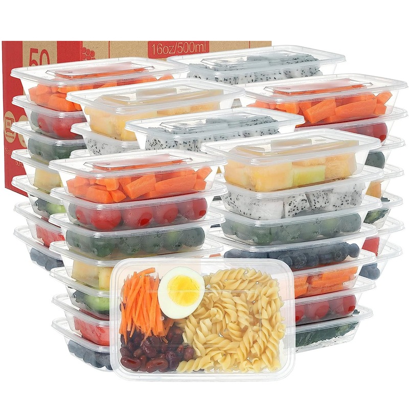 Buy 180 x REUSABLE PLASTIC FOOD STORAGE CONTAINERS 500mL Bulk Meal