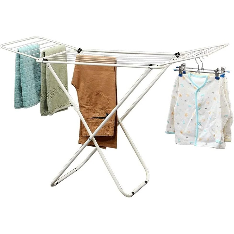 Buy 2 x FOLDABLE WINGED CLOTHES AIRER 21 Rails Drying Racks Laundry ...