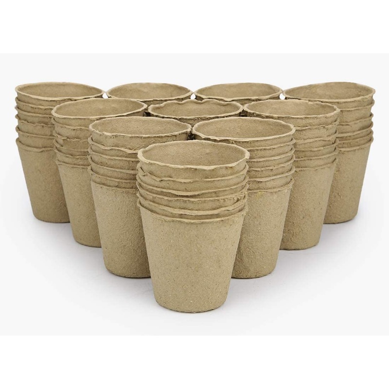 Buy 216 x BIODEGRADABLE NURSERY SEEDLING POTS 8cm Plant Herb Seed