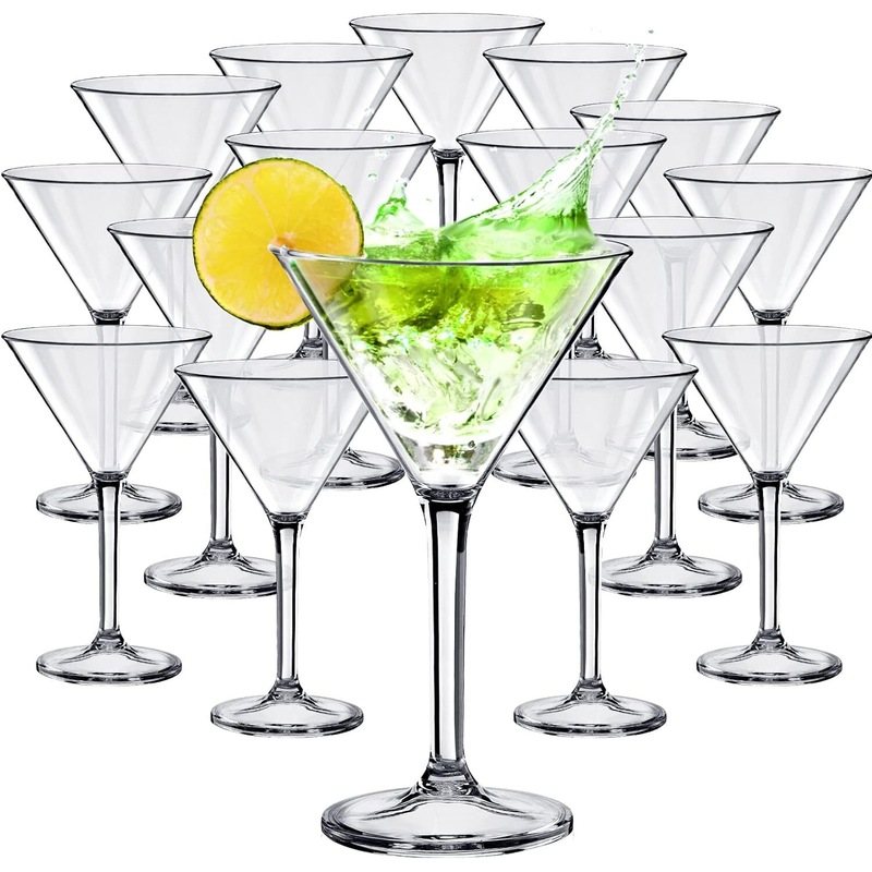 Buy 24 x ACRYLIC MARTINI GLASSES 230mL Reusable Plastic Cocktail